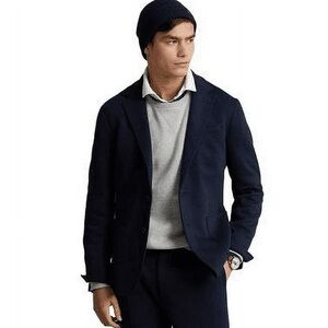 Elegant Men's Dark Blue Blazer